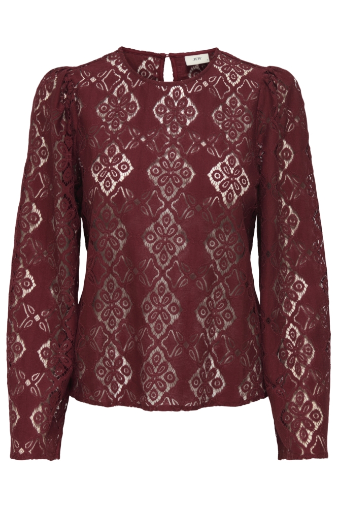 JDYHURRAY L/S LACE TOP JRS 15354364 CABERNET